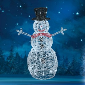 Akril hóember, kültéri, 80 WH/WW LED, 90 cm - KDA 9